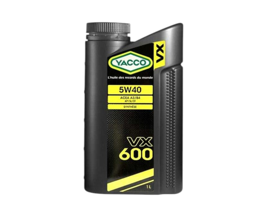 Yacco VX 600 SL/CF 5W40 Synthetic Engine Oil - 1 L - Made in France