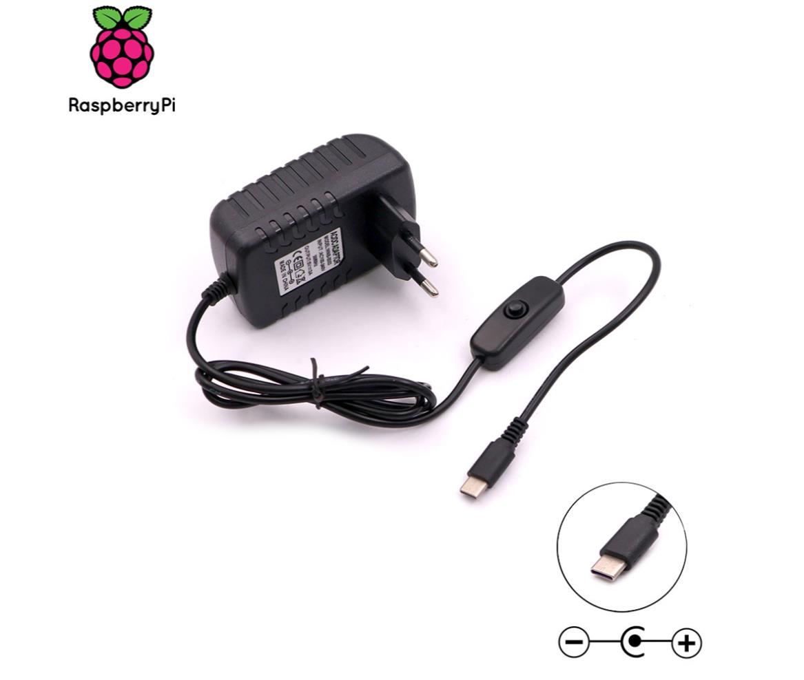 Raspberry Pi Accessory Power Adapter 5V 3A TYPE-C USB Switch