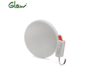 LED Panel - Round - 220V AC 12W - 155mm - Warm White - White Frame - Glow