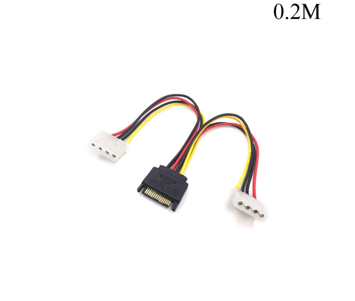 Data Cable SATA Male 15-Pin - 2x IDE Molex Female 0.10m