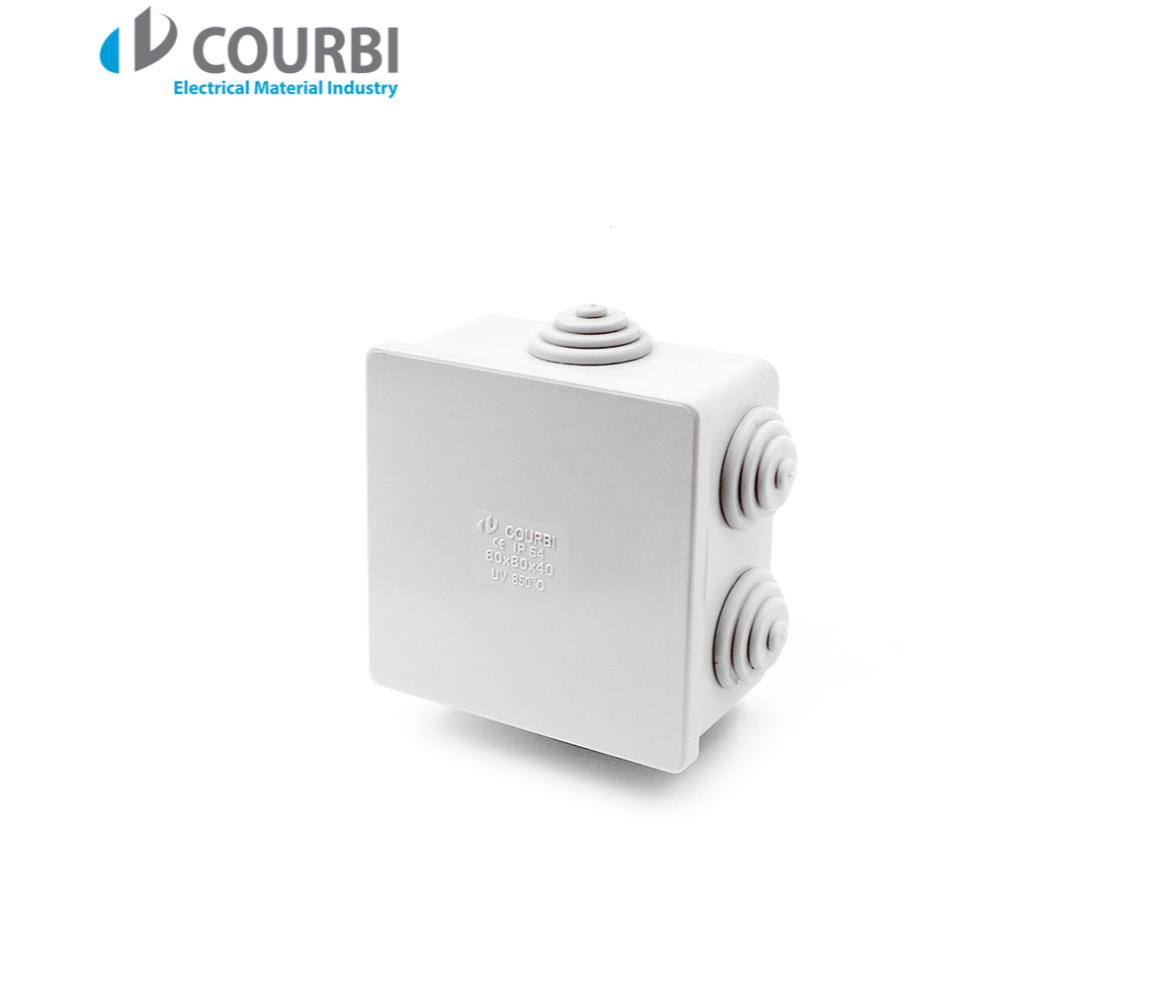 Electrical Junction Box - Waterproof - Square - 8x8x4 cm - White