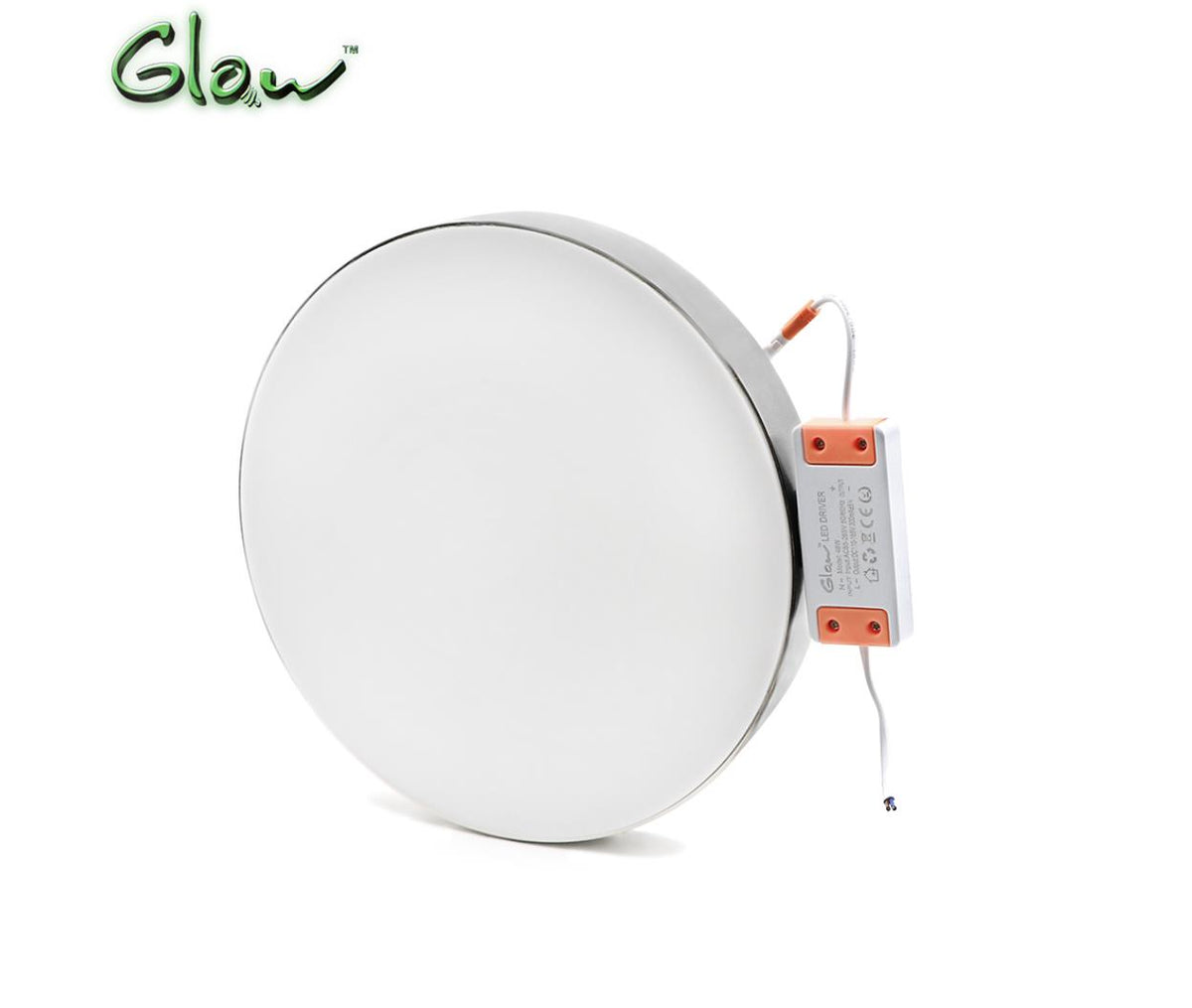 LED Panel Ceiling Mount - Round - 220V AC 48W - 300mm - White - Silver Frame - Glow