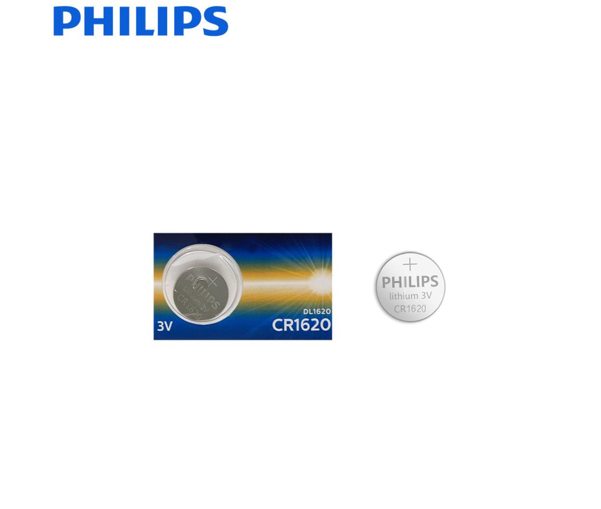 Philips Lithium Coin Battery CR1620 3V 79mAh