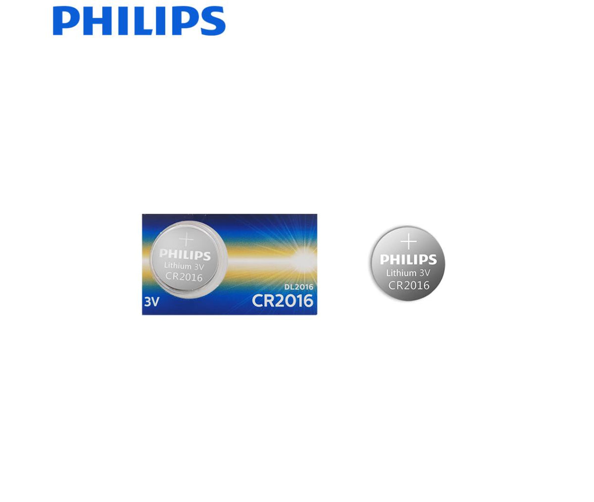 Philips Lithium Coin Battery CR2016 3V 80mAh