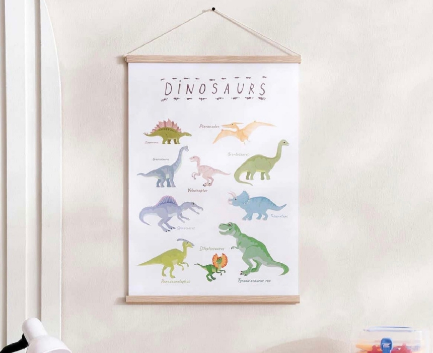 Dinosaurs Canvas Framed Wall Art