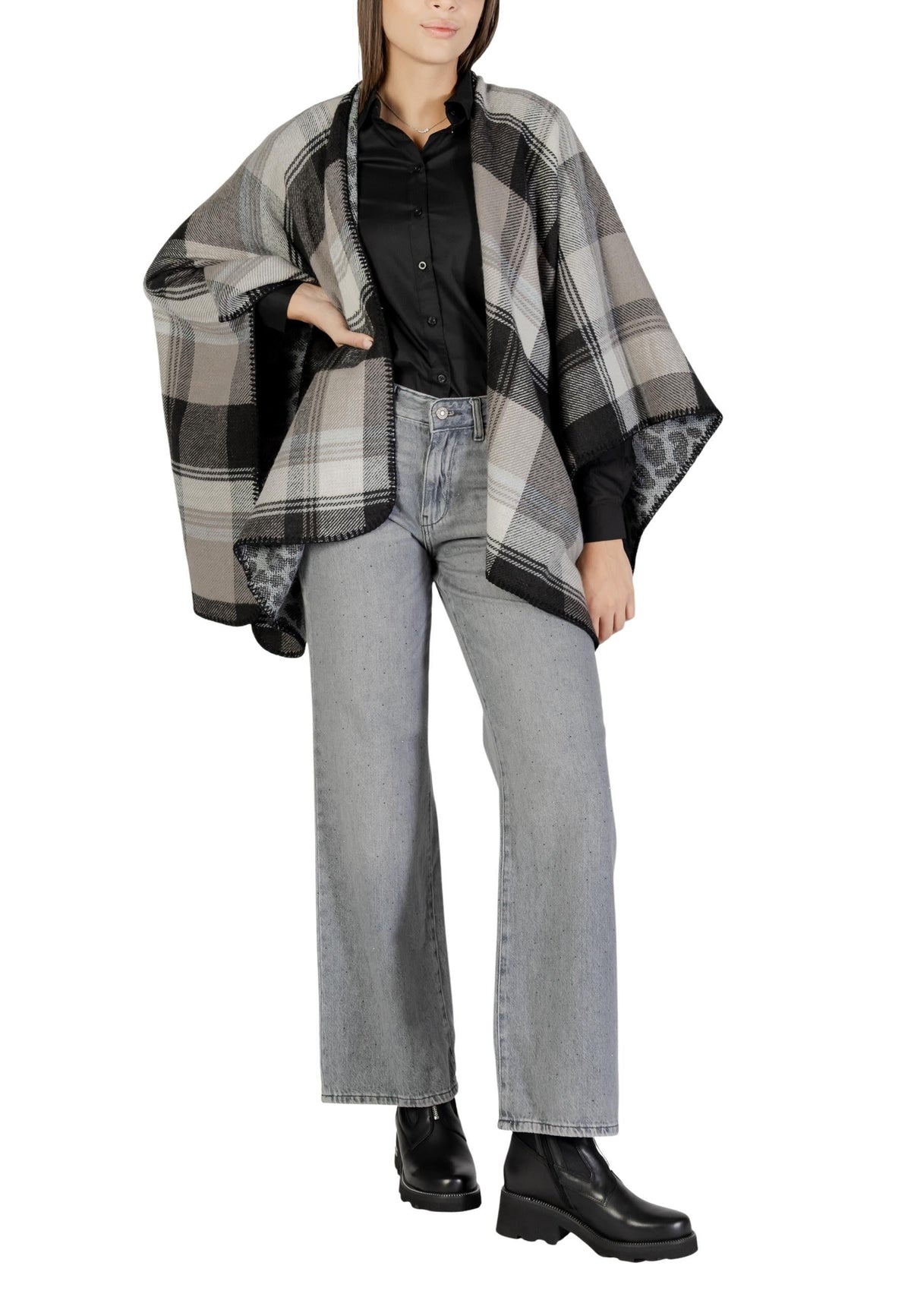 Grey Check Scarf
