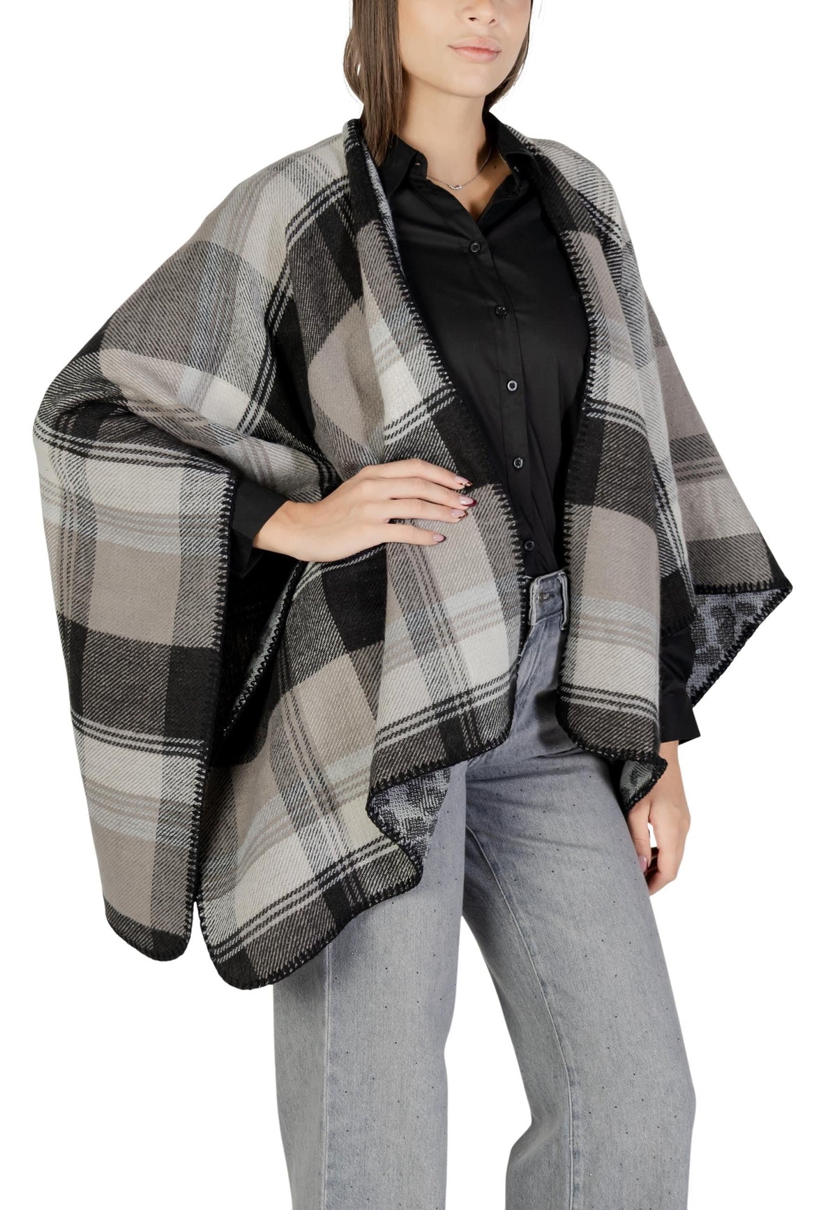 Grey Check Scarf