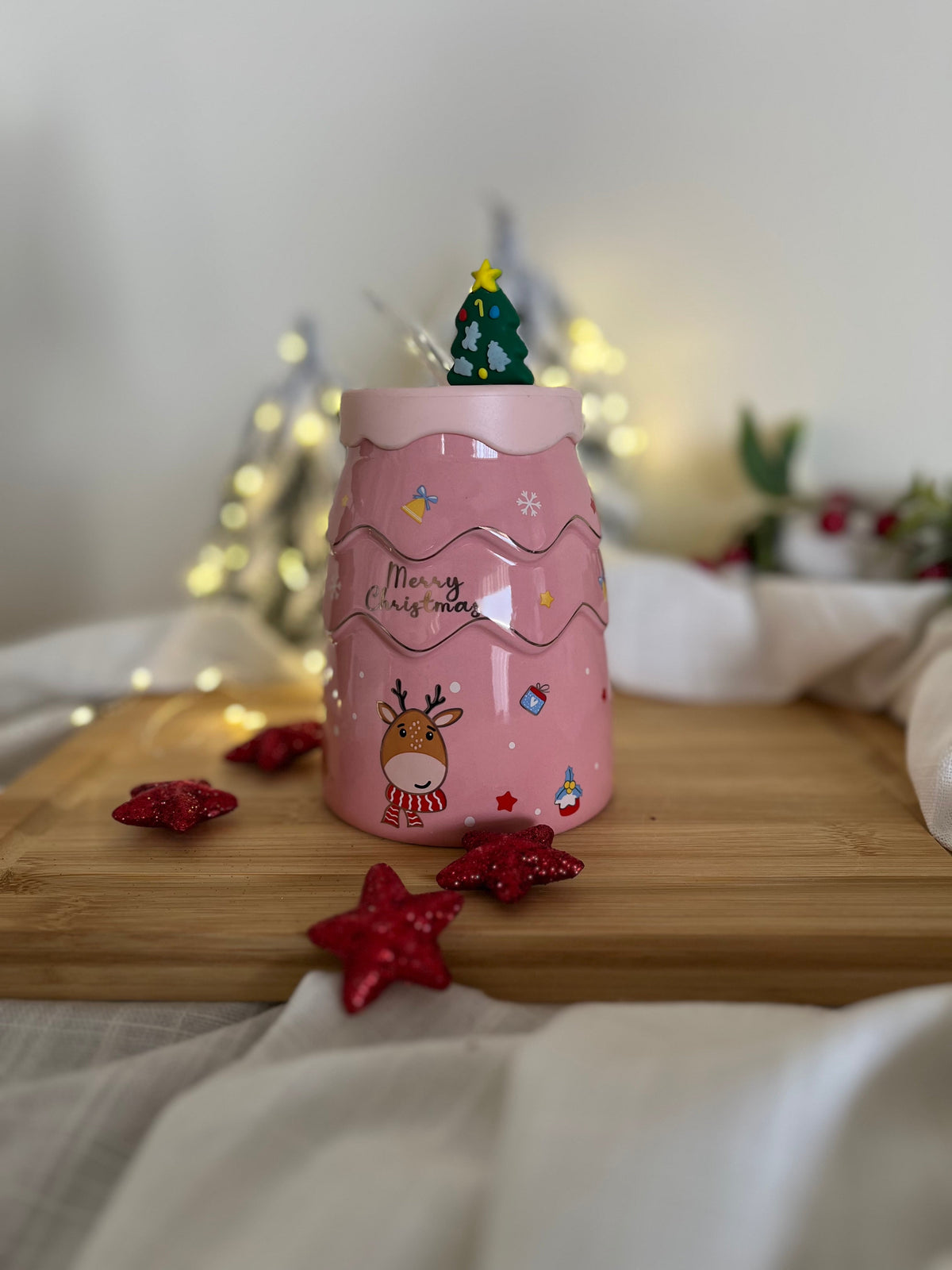 Christmas Straw Mug With Silicone Cover