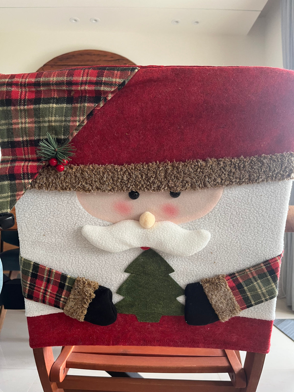 Christmas Chair Cover Santa And Snowman 45x50cm