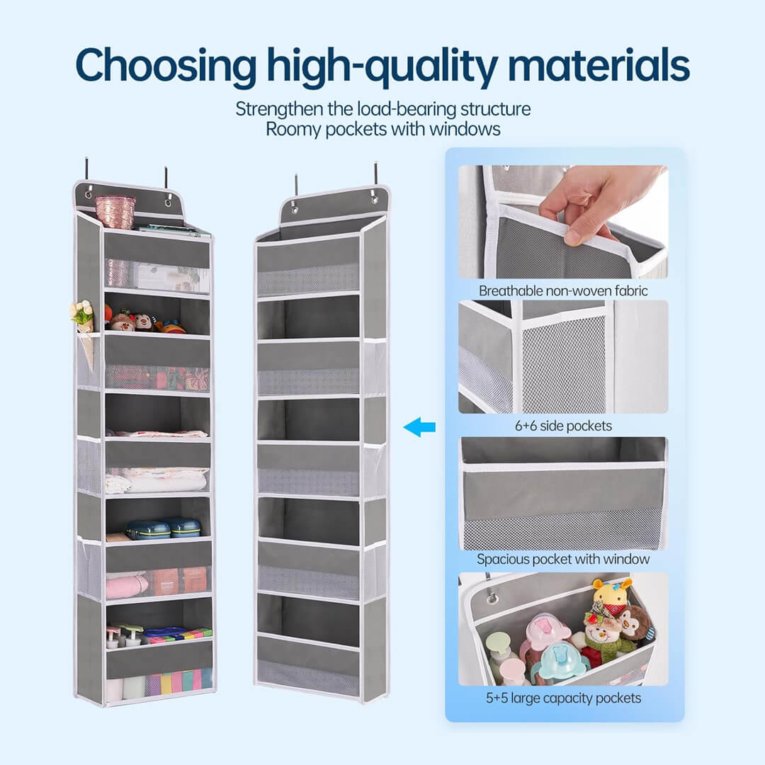 Multi-layer door organizer for towels, clothes, and toys