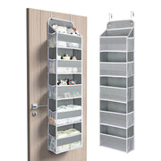 Over-the-door hanging storage organizer with 5 compartments and 5 pockets