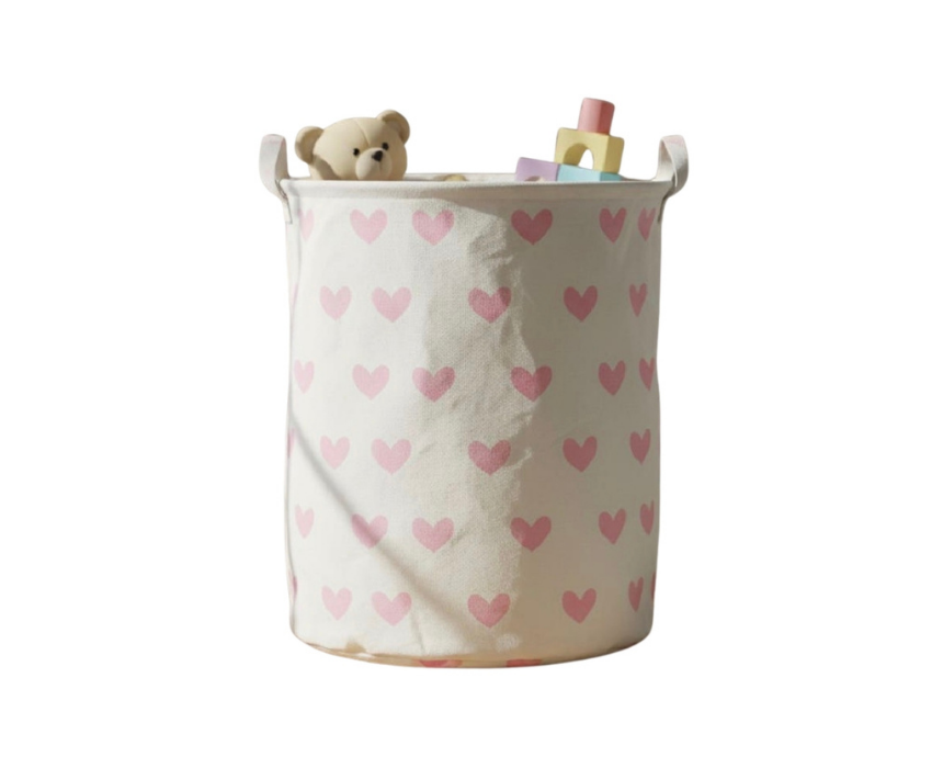 Hearts Printed Storage Basket