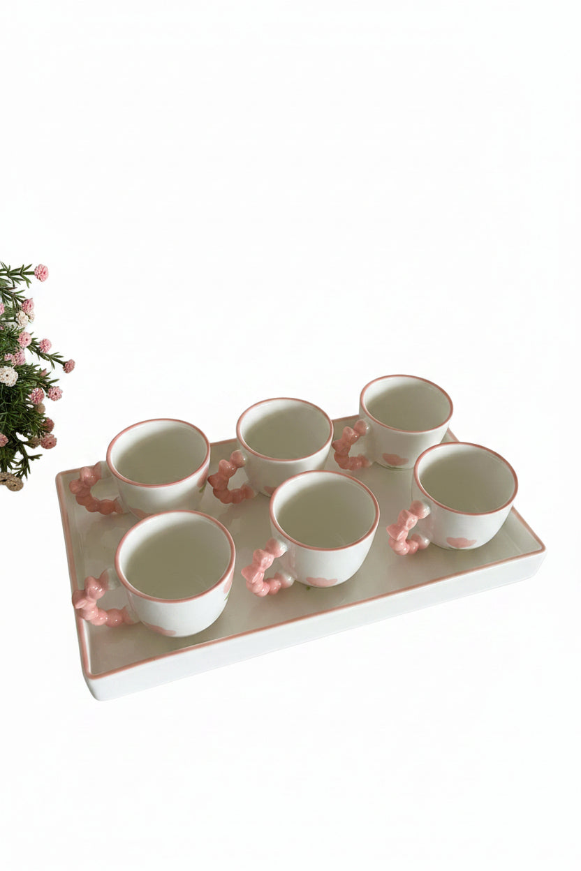 Ceramic Tray And Coffee Cup Set