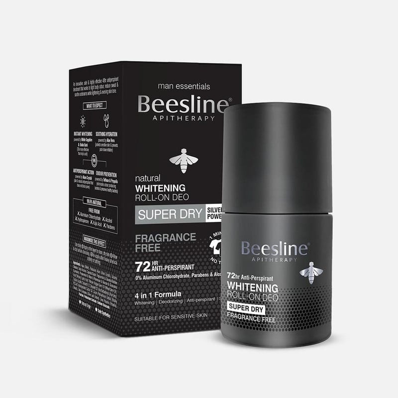 Beesline Whitening Roll-On Deo Super Dry Silver Power Fragrance Free