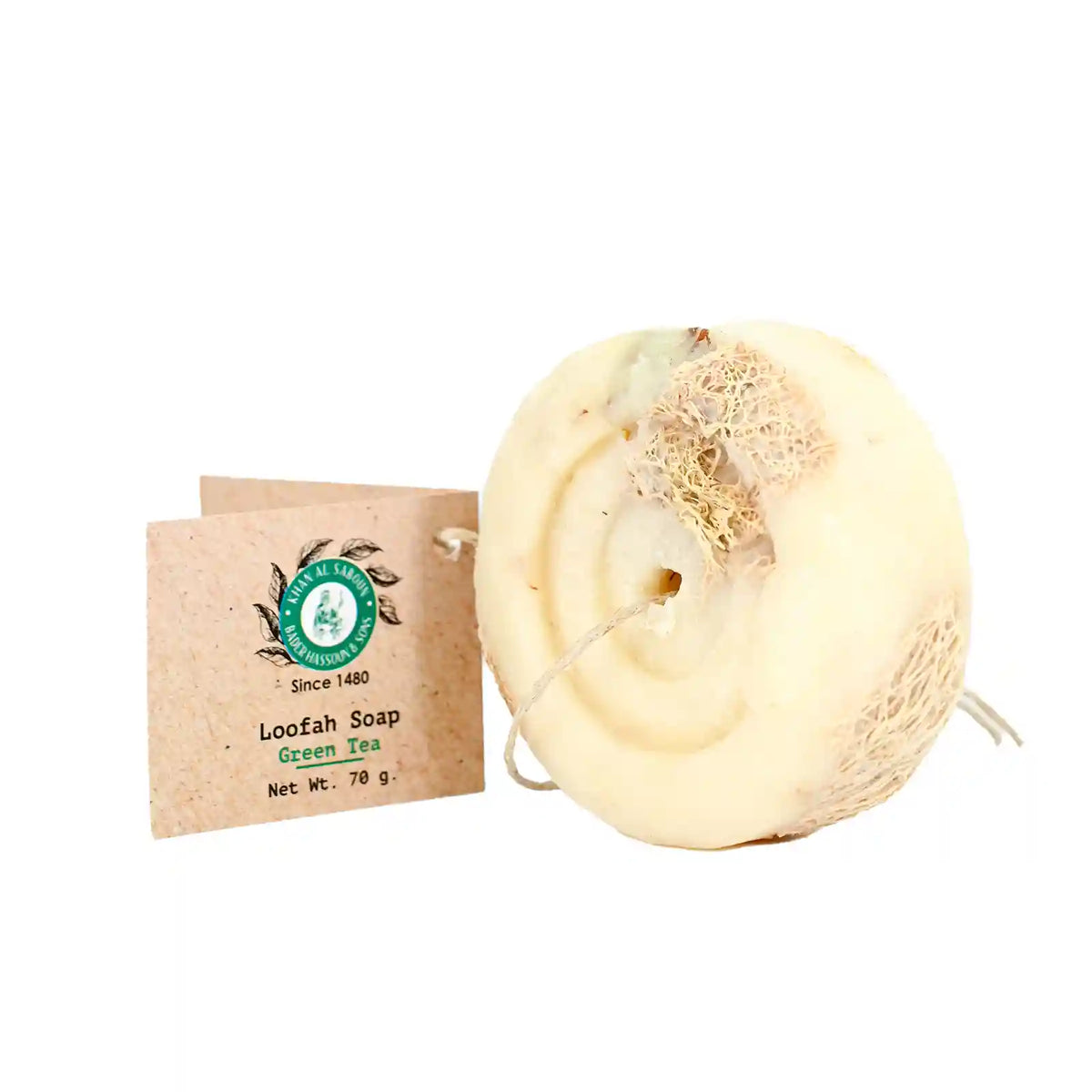 Khan Al Saboun Organic Loofah Soap Green Tea 70g