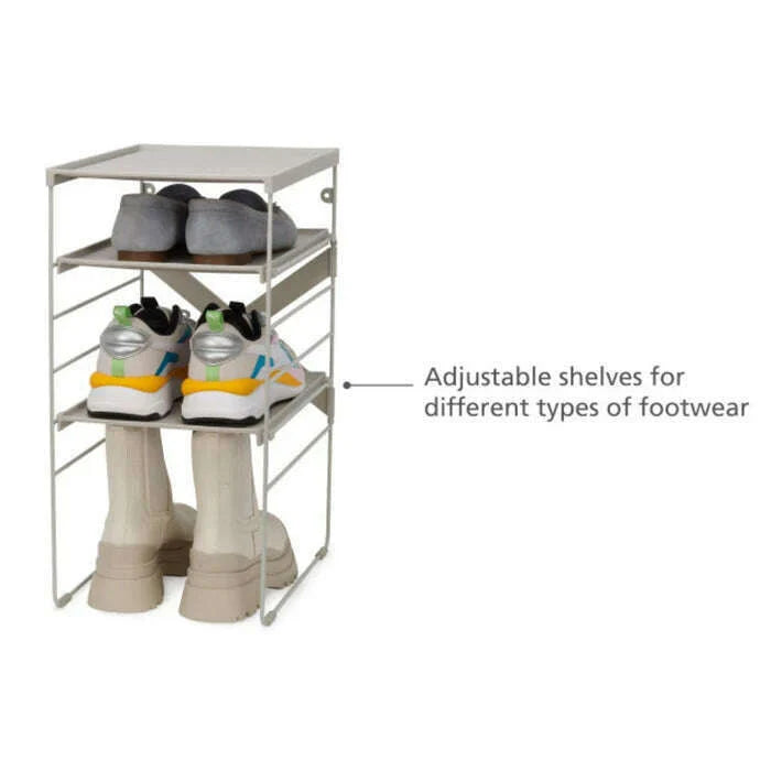 Level Plus Adjustable Triple Shoe Rack in Ecru Home decor Level Plus Adjustable Triple Shoe Rack in Ecru Level Plus Adjustable Triple Shoe Rack in Ecru Joseph Joseph