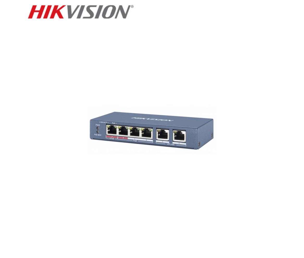 Network Switch 6-Port Unmanaged POE 2x Uplink Ports HikVision