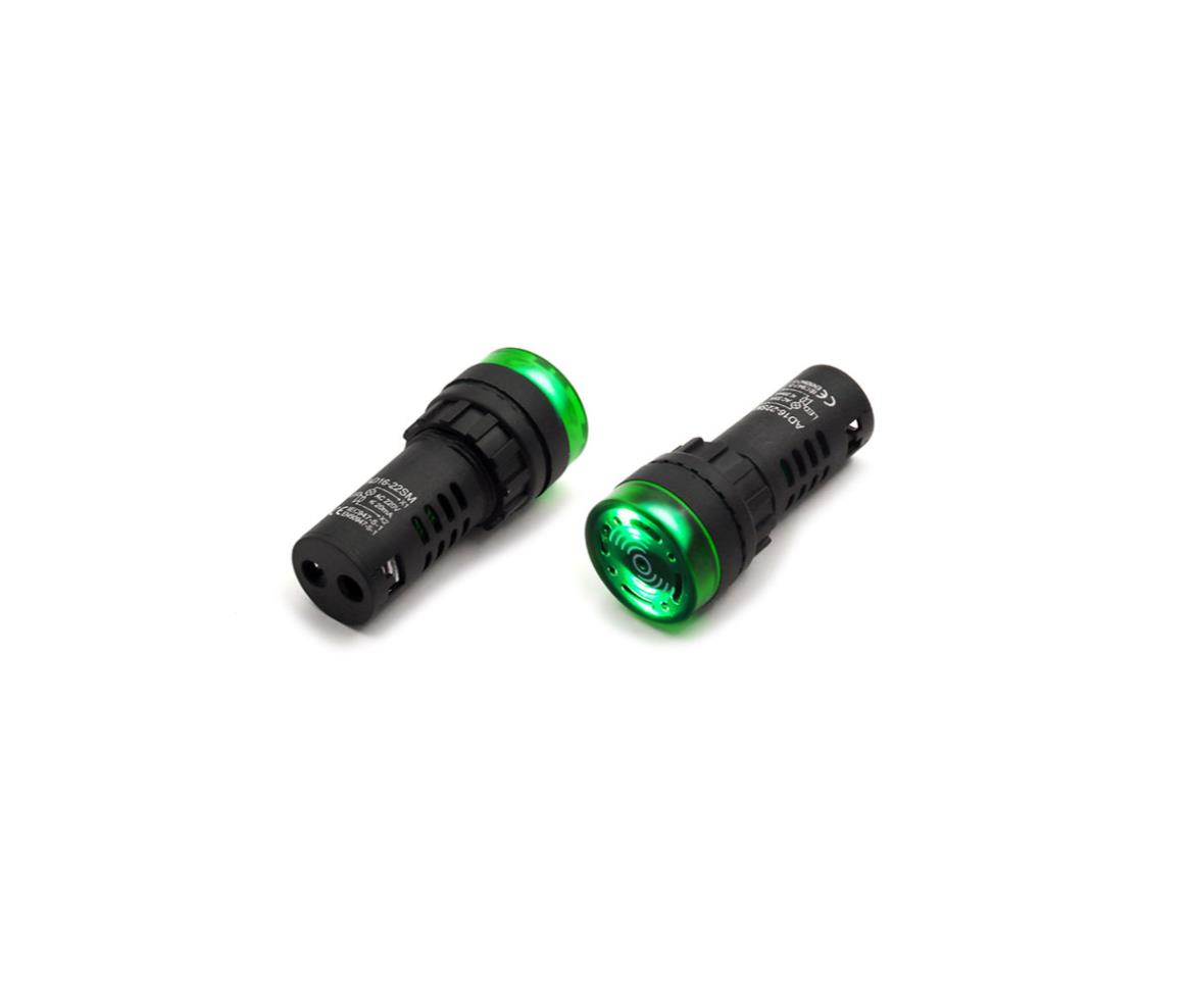 LED Indicator - 220V - 22mm - Green - Buzzer & Timer 20S