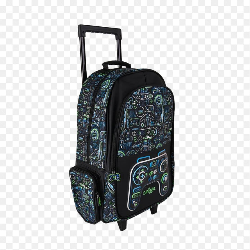 Smiggle Backpack | Light Up Wheels | Green Game