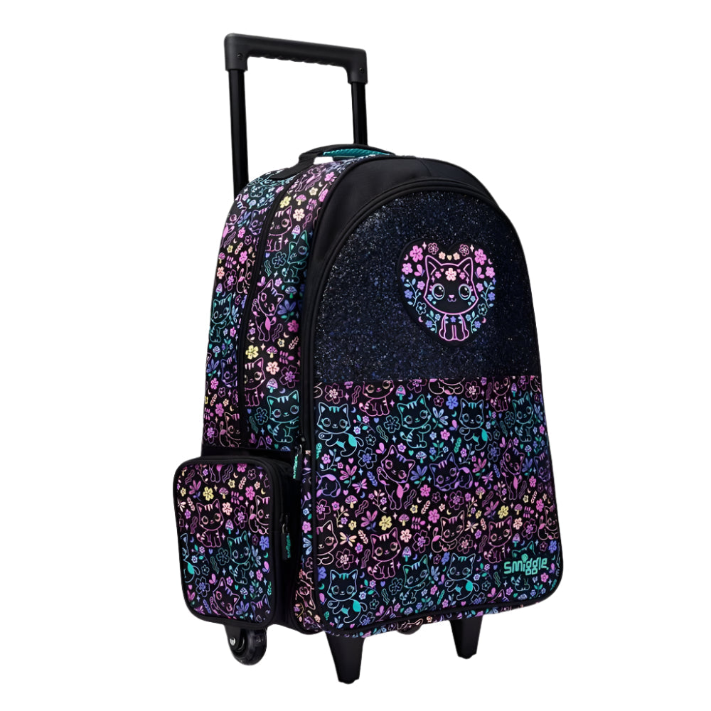 Smiggle Backpack | Light Up Wheels | Black Cat