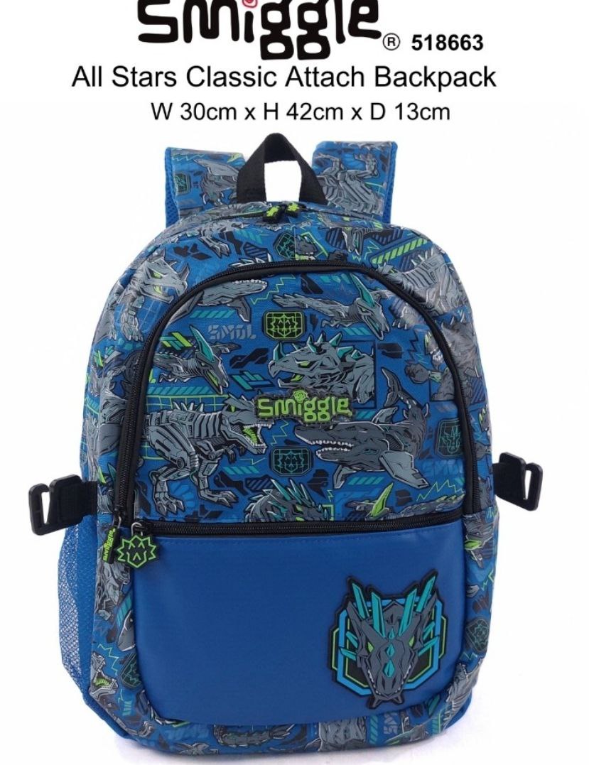 Smiggle Backpack Blue Dragon 42 cm