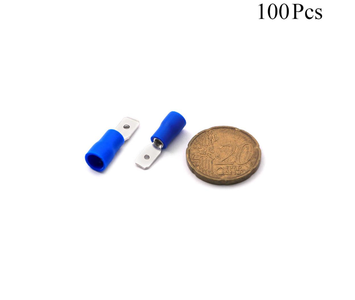 Cable Lugs Insulated - MDD2-187 - Male - 0.5-1.5mm - Blue - 100 Pcs