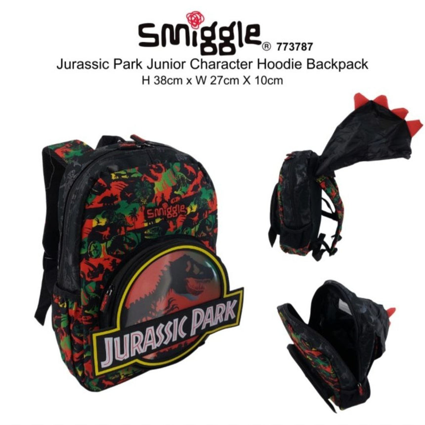 Smiggle Backpack Jurassic Park | Hoodie | (KG1-KG3) | 38cm