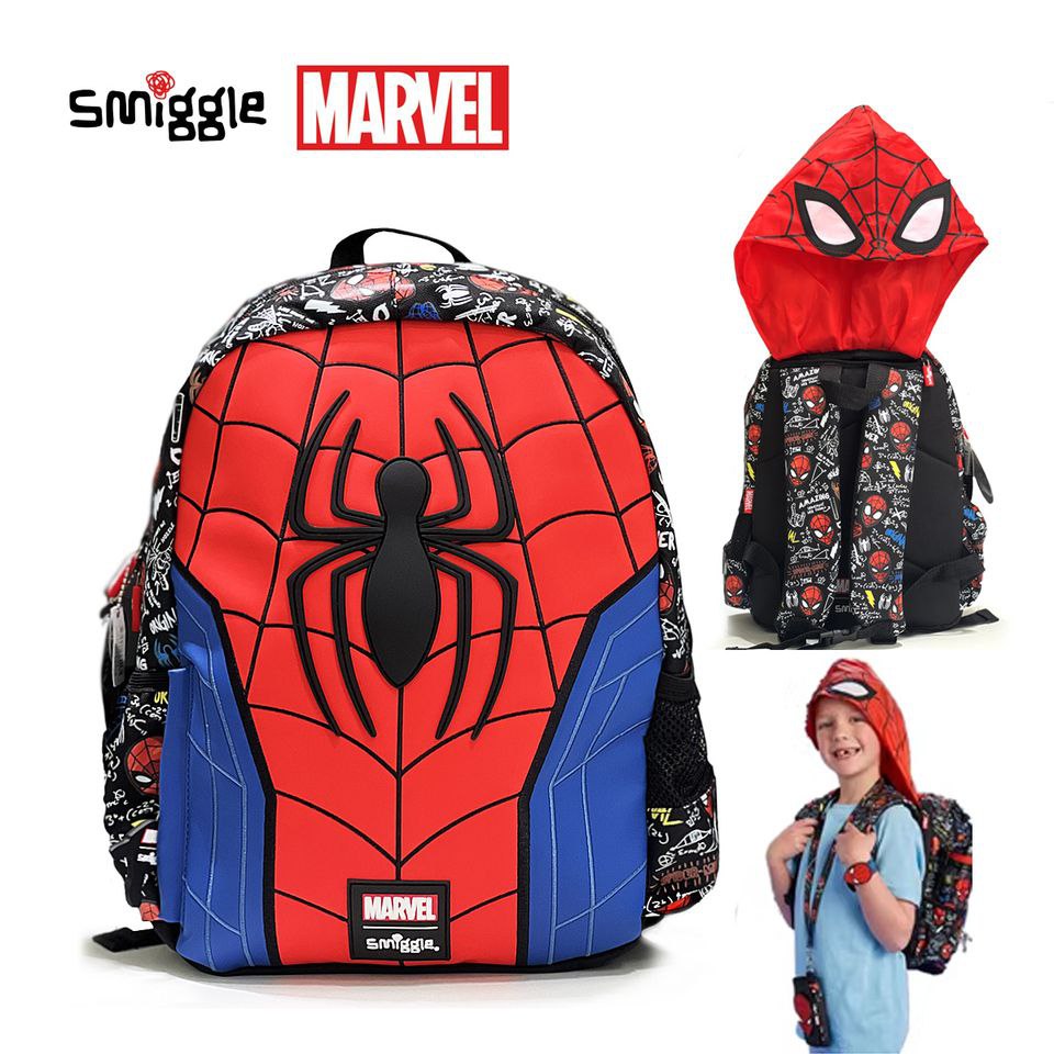 Smiggle Backpack Spider-Man Hoodie 38cm