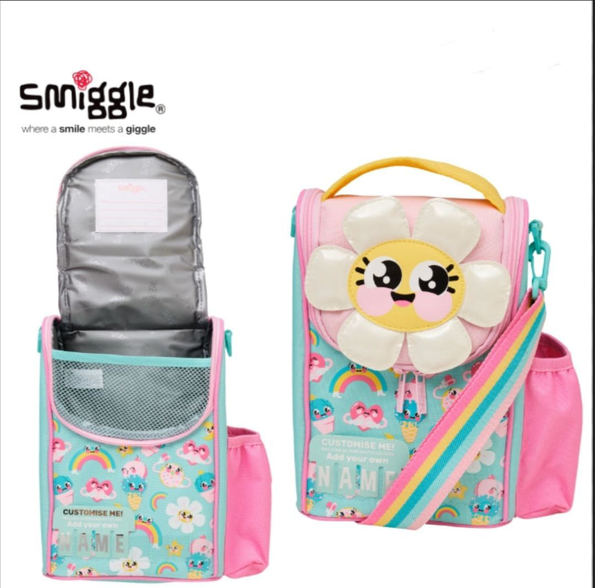 Smiggle Lunch Bag | Shoulder Straps | Flower Rainbow | 26×18×12cm