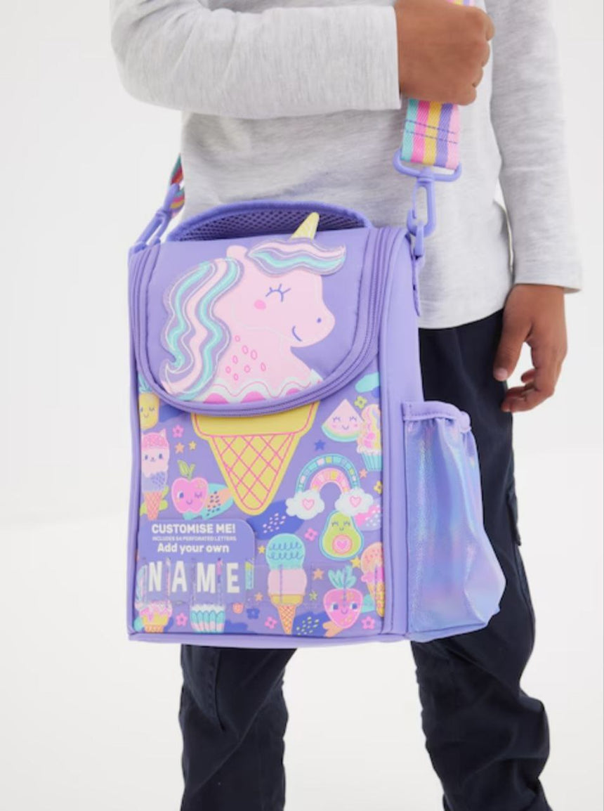 Smiggle Lunch Bag | Shoulder Straps | Unicorn Ice-cream | 26×18×12cm