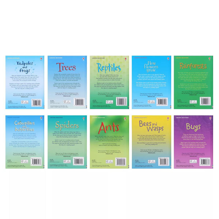 Usborne Beginners Nature Collection 10 Books | Soft Or Hard Cover | 4+