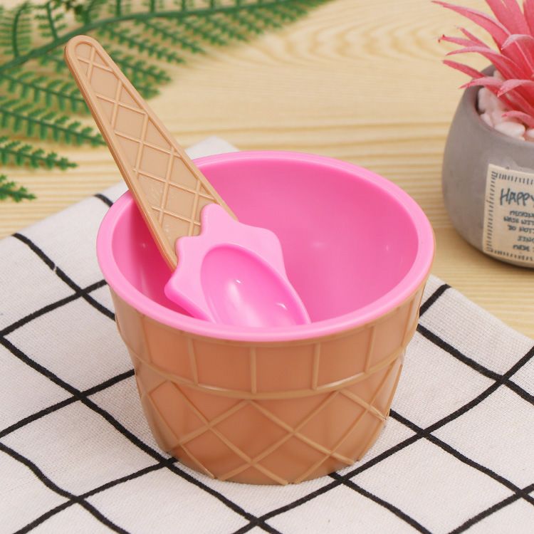 Ice Cream Dessert Bowls With Spoon