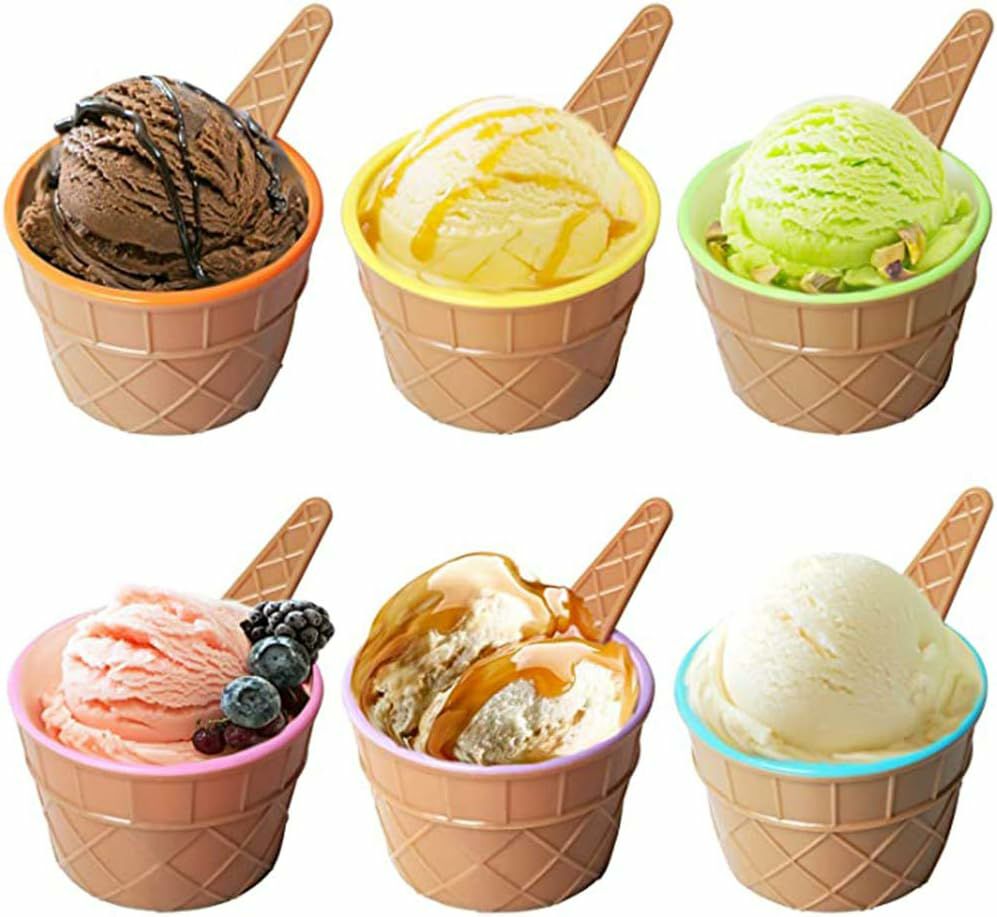 Ice Cream Dessert Bowls With Spoon