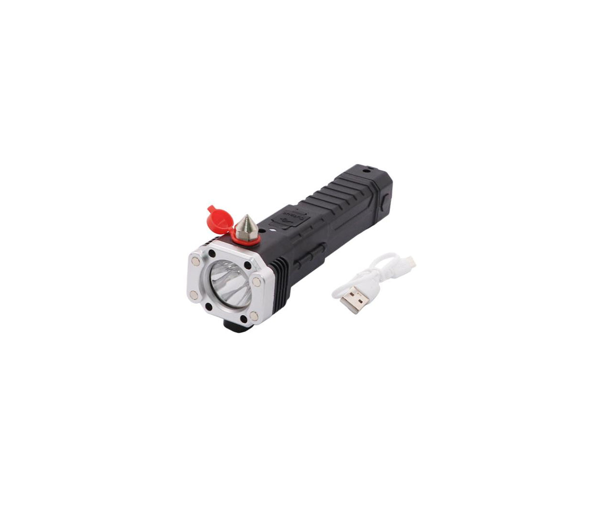 Torch LED Light - Hammer & Seat Belt Cut - Mobile Charge - 3W - IP44