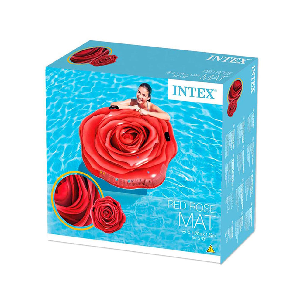 Inflatable Red Rose Pool Mat 137 x 132 cm