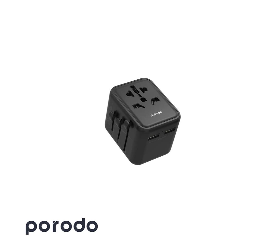 Mobile Charger Universal EU & UK & US Plug 20W 2x USB-A Porodo