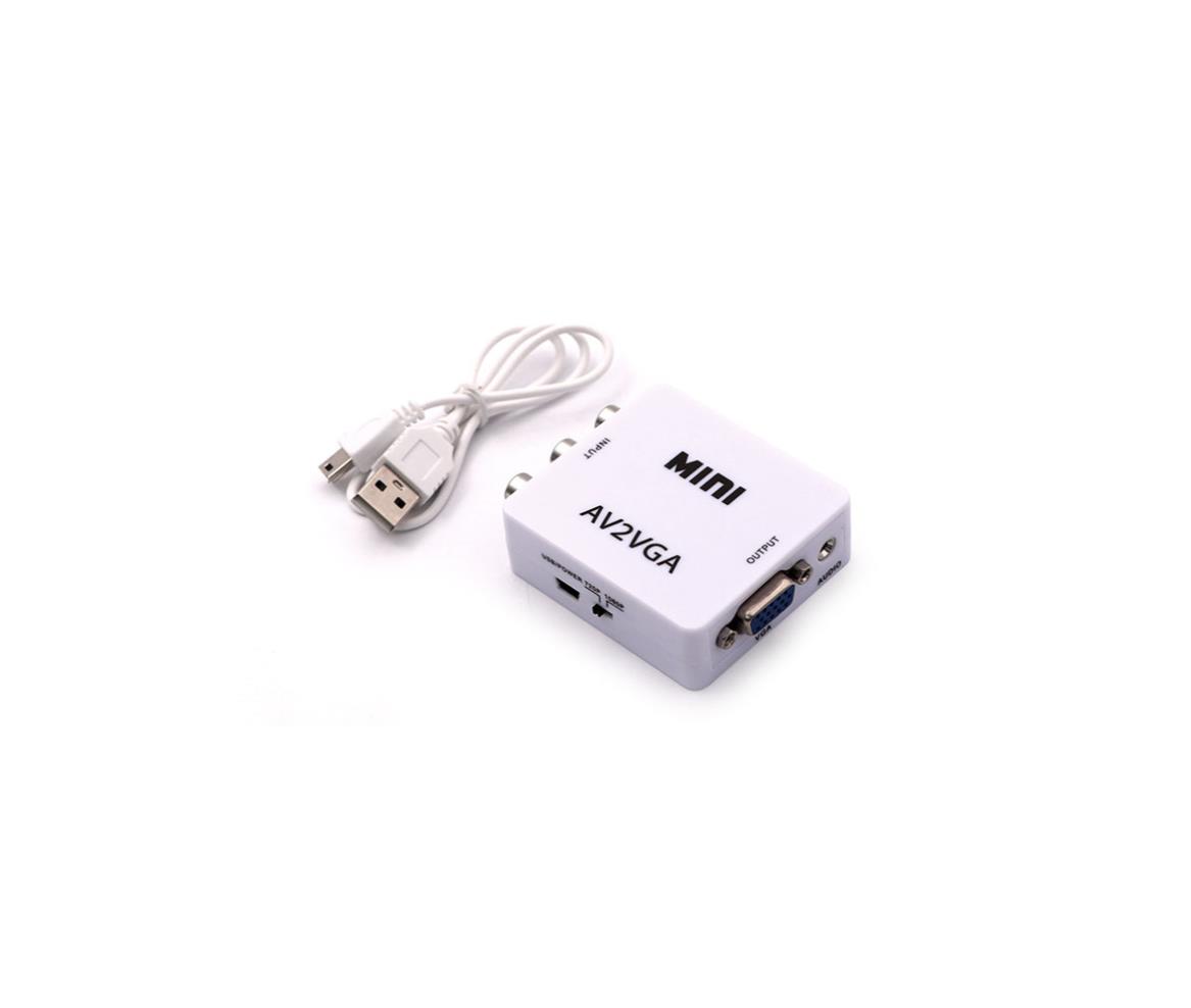 Mini 3x RCA to VGA Audio Video Converter
