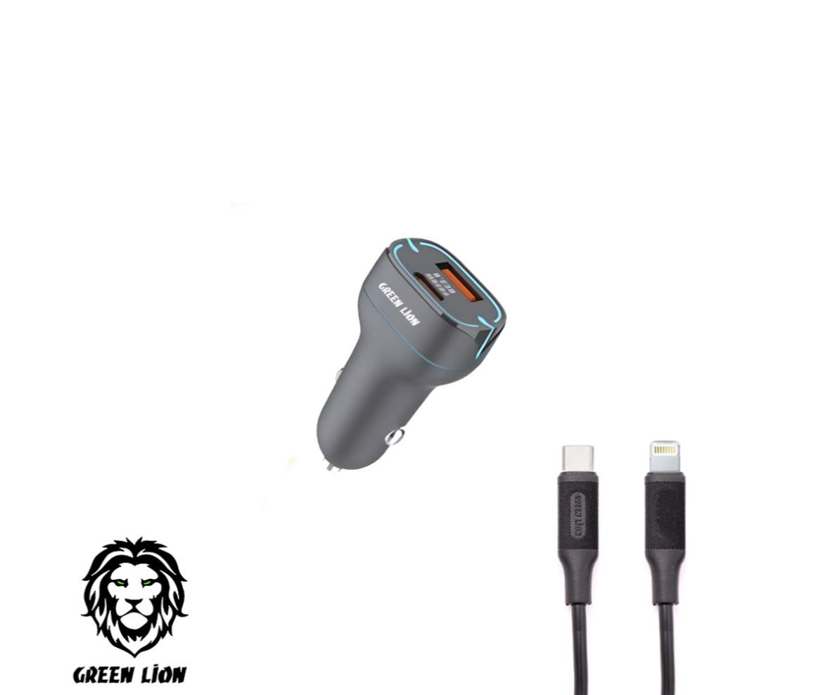 Green Lion Mobile Car Charger Dual Port Fast Charging