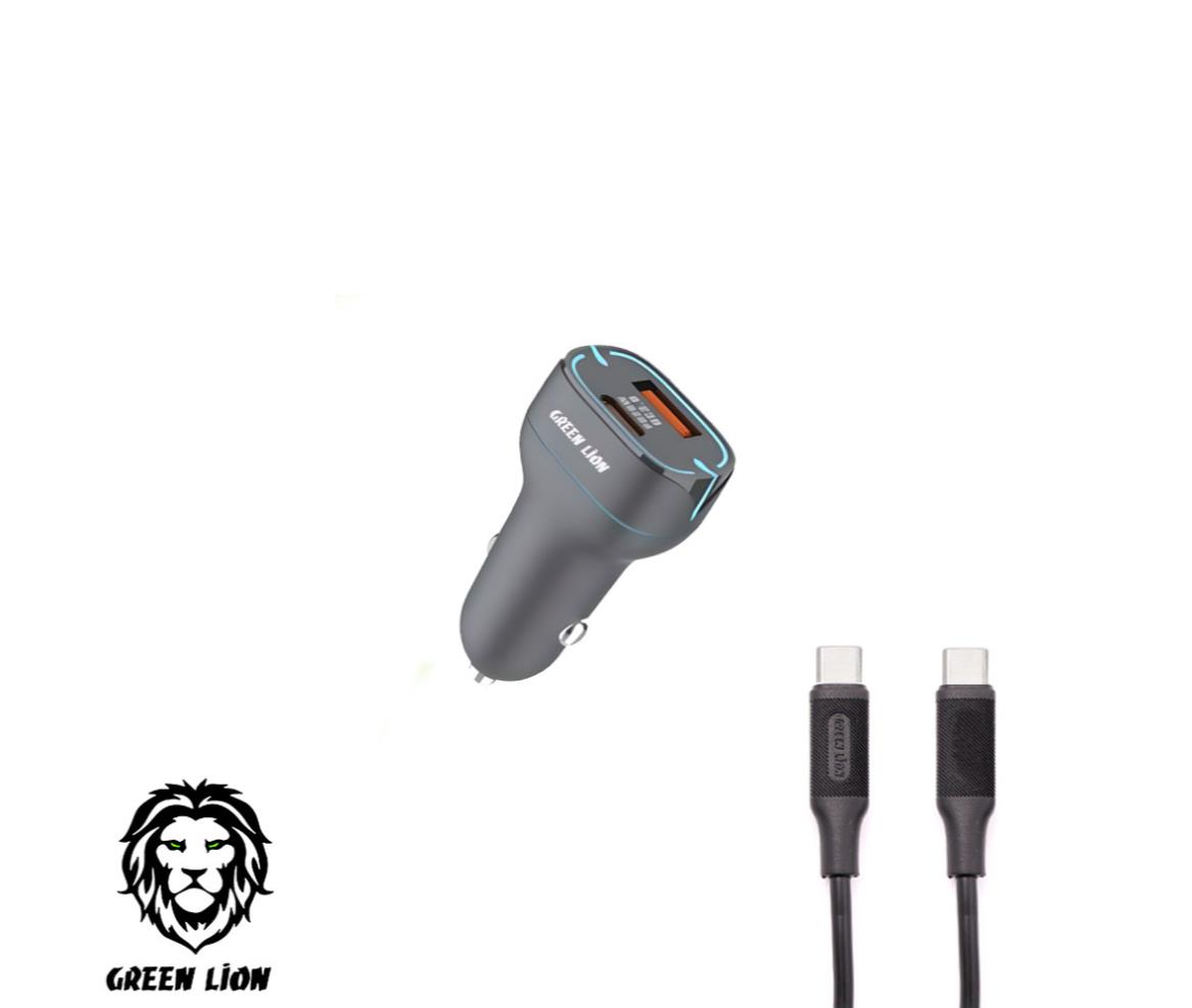Green Lion Mobile Car Charger Dual Port Fast Charging