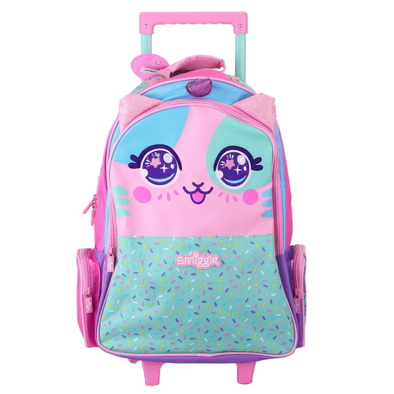 Smiggle Backpack Light Up Wheels Cat Unicorn 52cm