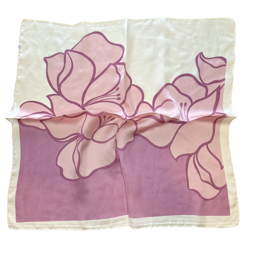 Rêve en Rose Scarf Big Floral Prints 66x66 cm