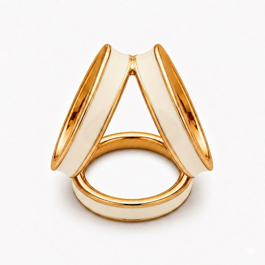 Geometric Trio Scarf Ring white Petit Détail Lebanon