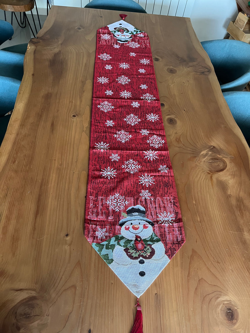 Christmas Snowman Table Runner 34x175cm