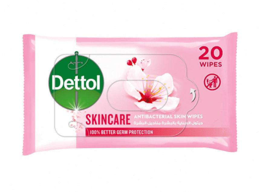 Dettol Skincare Antibacterial Wipes - Pink (20 Pieces)