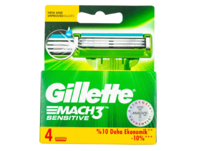 Gillette Mach 3 Sensitive Razor Blades 4 Pack