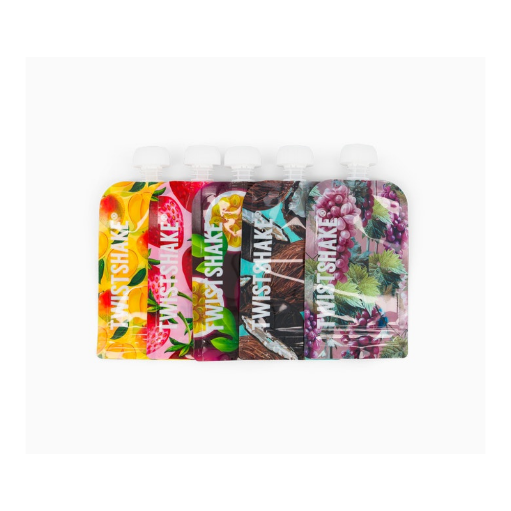 The German Outlet, Twistshake, 5x Squeeze Bag 100ml & 220ml Fruit, 5x Squeeze Bag 100ml & 220ml Fruit