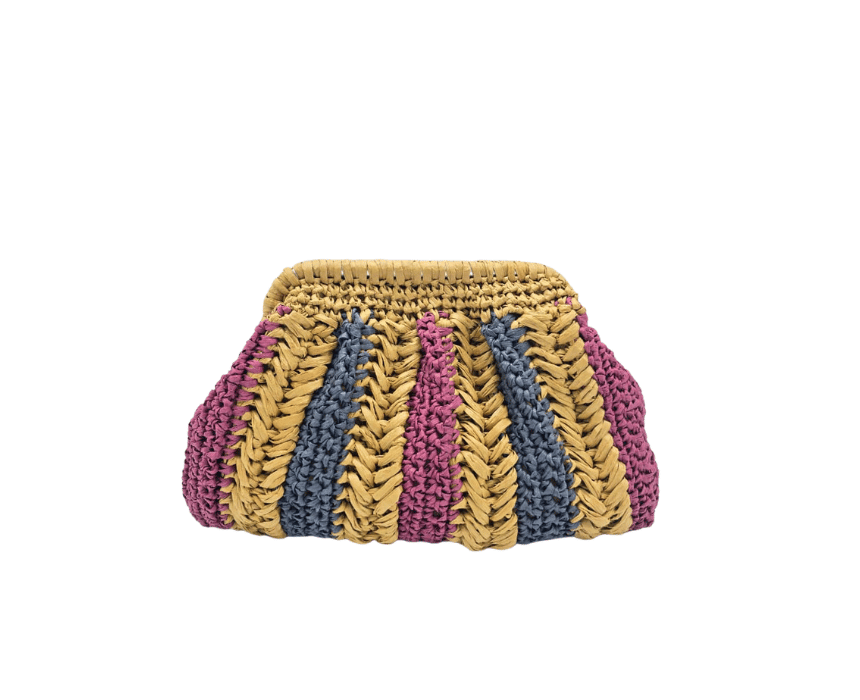 The Recta Tricolor Raffia Clutch Bag