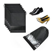 6-piece travel shoe bag set with transparent window 