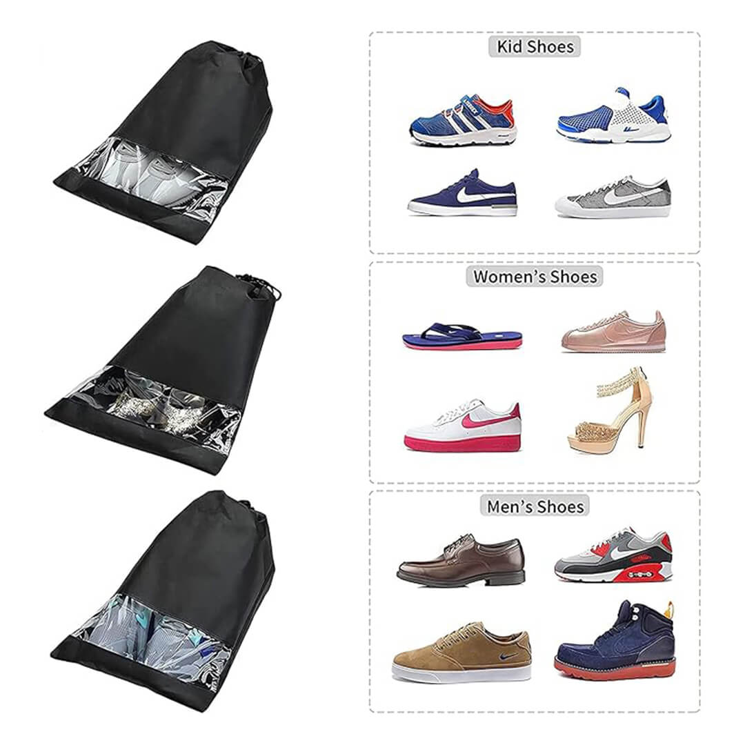 Shoe organizer bags for suitcase and home storage