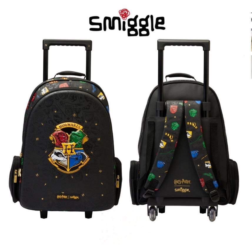 Smiggle Backpack Light Up Wheels Harry Potter 52cm